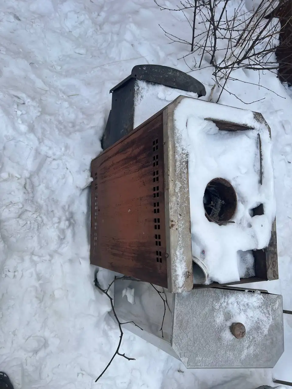 Печка банная с баком для воды и трубами - Печи и камины (Барахолка) в Хабаровск