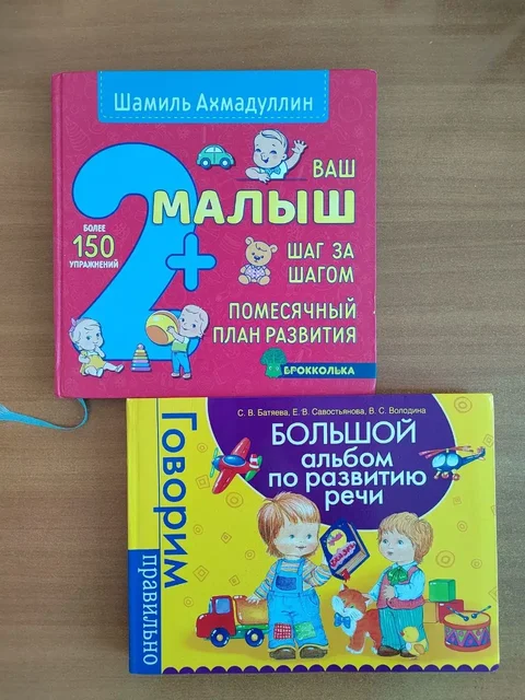 Книги для детей Ваш малыш 2+ и Большой альбом по развитию речи - Переноски в Хабаровск