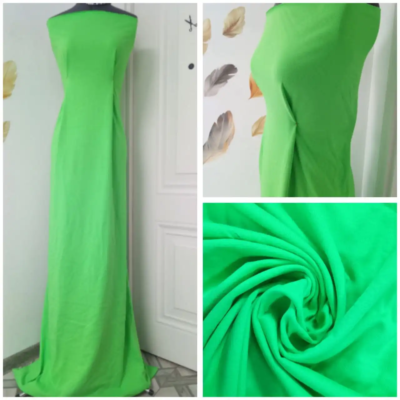 Трикотаж кулирка салатового цвета - Ткани (Одежда) в Пролетарск