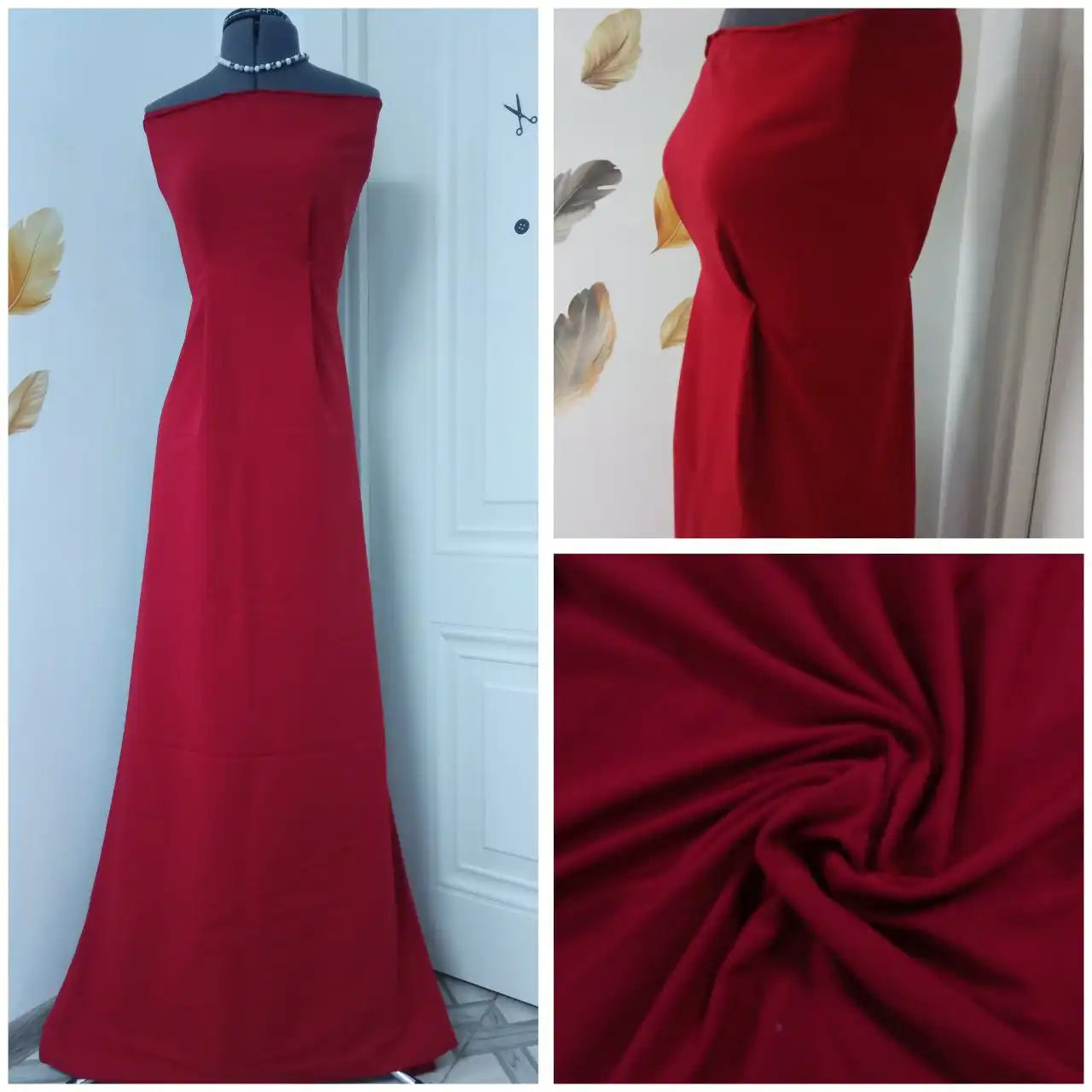 Кулирка бордо пенье - Ткани (Барахолка) в Пролетарск