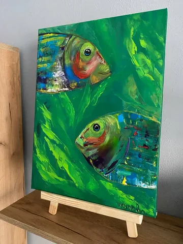 Картина "Рыбы" маслом на холсте 30x40 - Нумизматика/Бонистика в Ростов-на-Дону