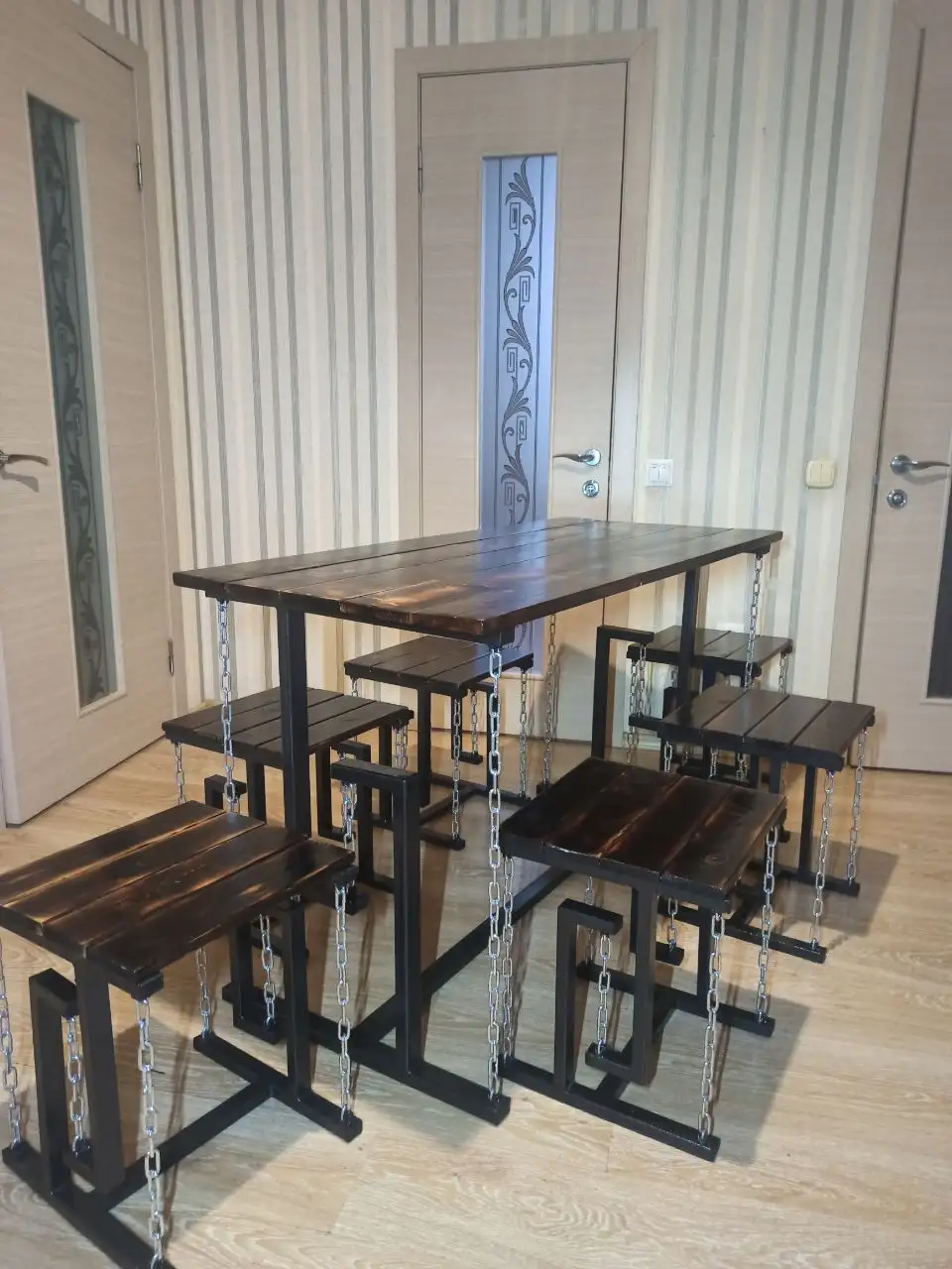 Комплект стол и 6 стульев на цепях (тенсегрити) - Мебель (Для дома и дачи) в Батайск