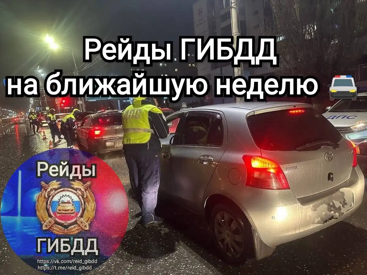 Расписание рейдов ГИБДД на ближайшую неделю