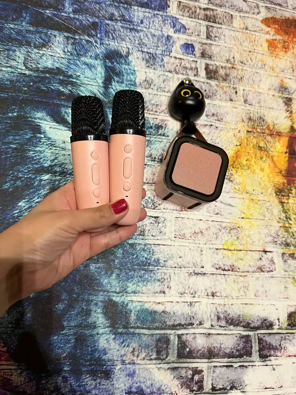 Колонка караоке с 2 микрофонами