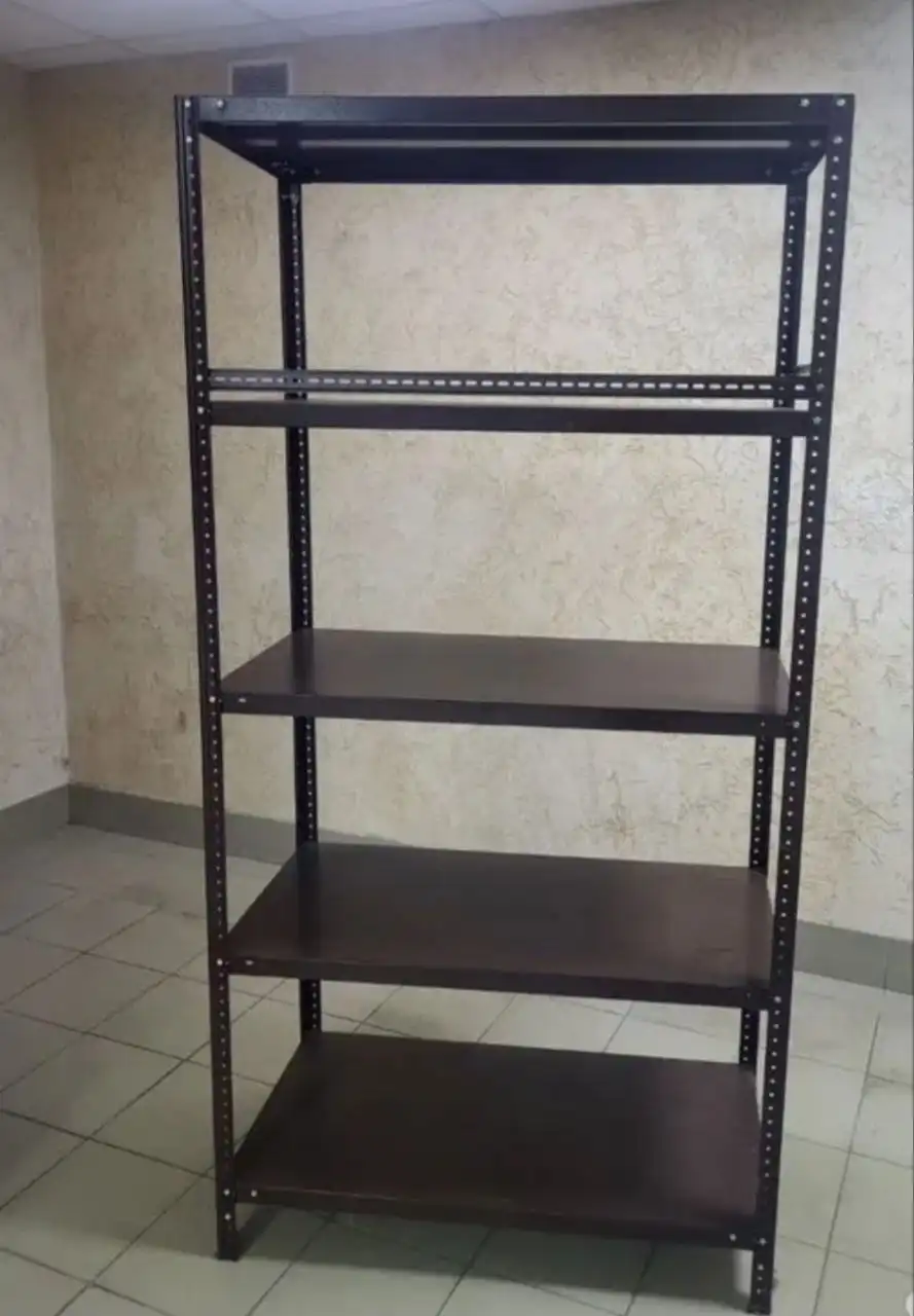 Универсальный торговый стеллаж металлический коричневый