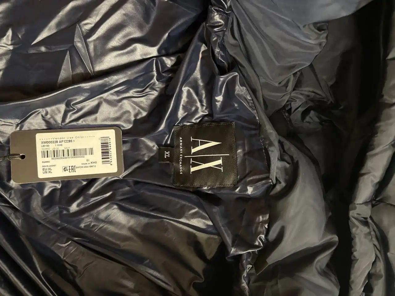 Пуховик Армани темно-синий размер 50-52 - Верхняя одежда (Одежда) в Санкт-Петербург