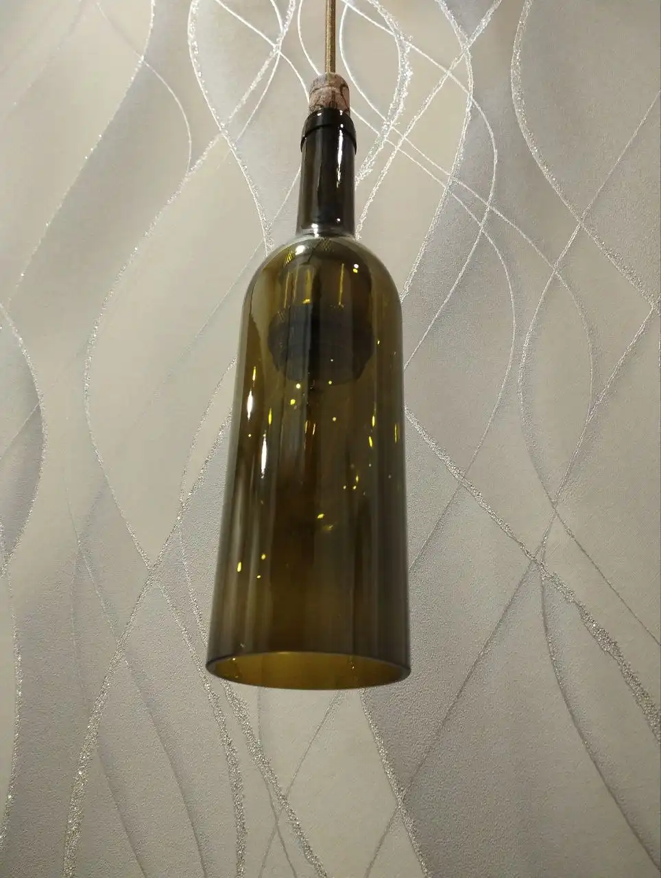 Подвесной светильник ручной работы из винной бутылки - Светильники (Барахолка) в Санкт-Петербург