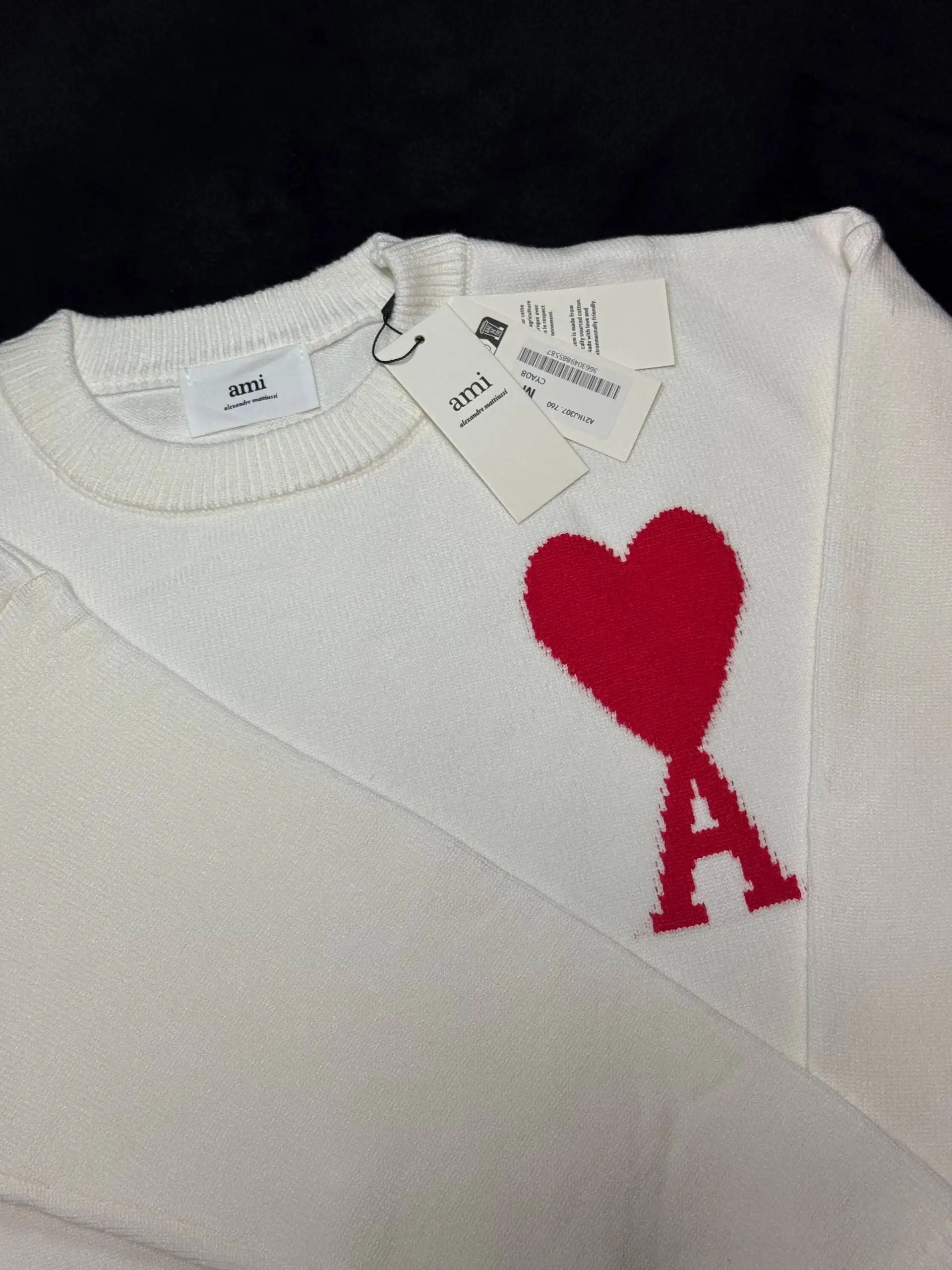 Свитер Ami Paris White (белый) для мужчин и женщин - Свитеры (Одежда) в Санкт-Петербург