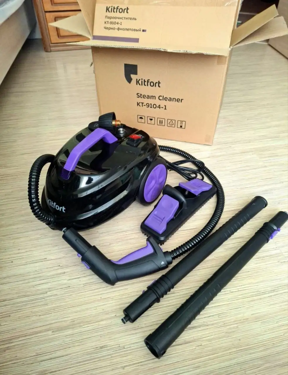 Продам новый Пароочиститель Kitfort КТ-9104-1 черно-фиолетовый - Бытовая техника (Для дома и дачи) в Санкт-Петербург