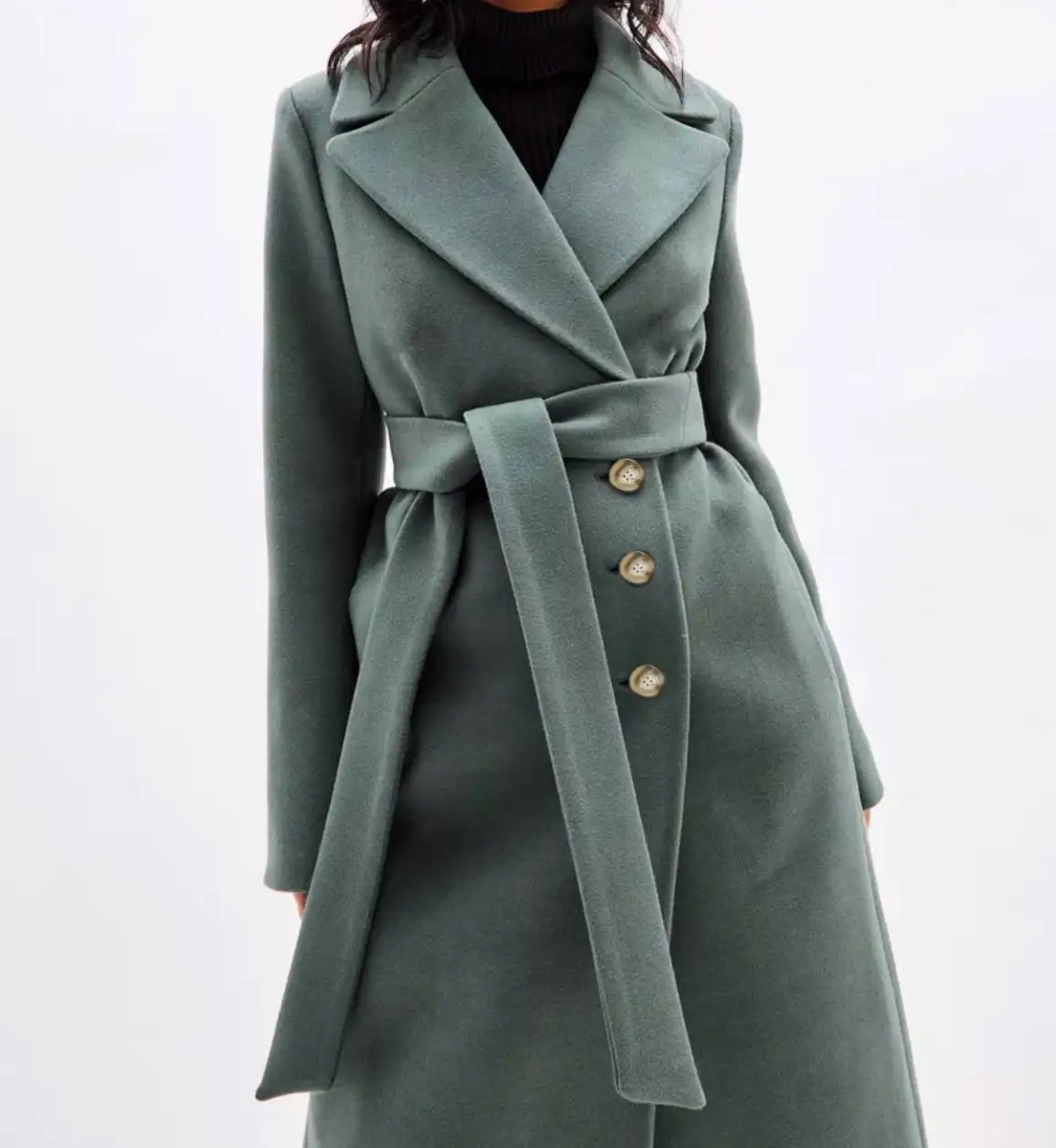 Пальто демисезон оливкового цвета размер S/M - Пальто (Одежда) в Санкт-Петербург