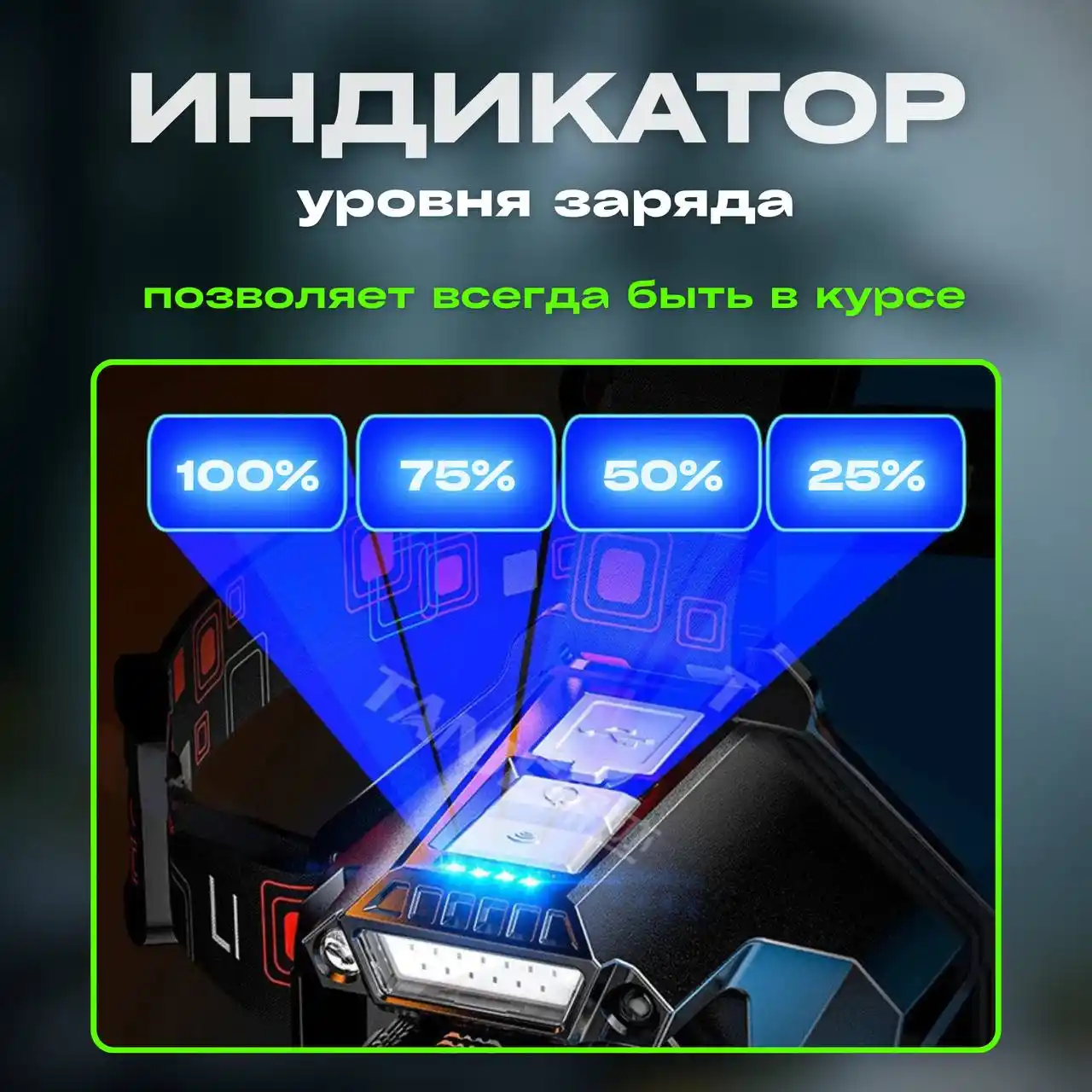 Налобный фонарь новый