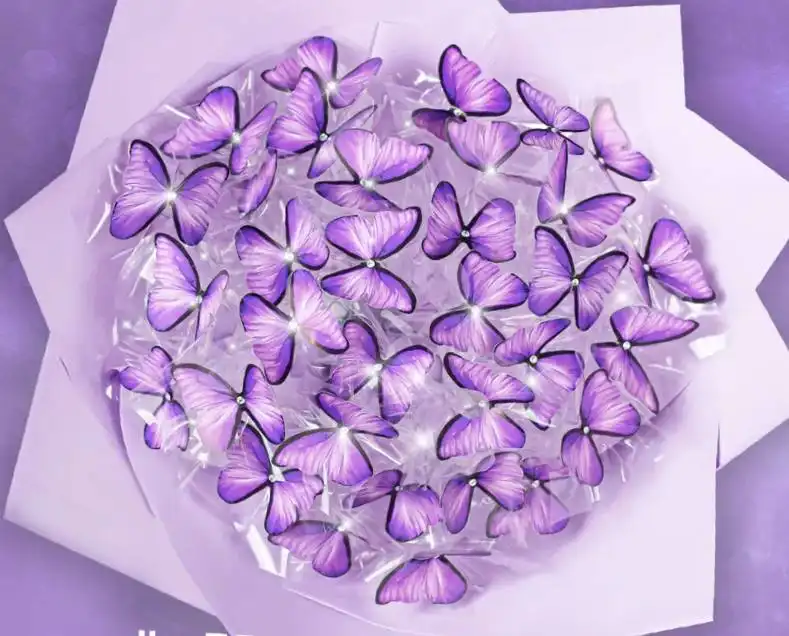 Светящийся букет из бабочек ручной работы