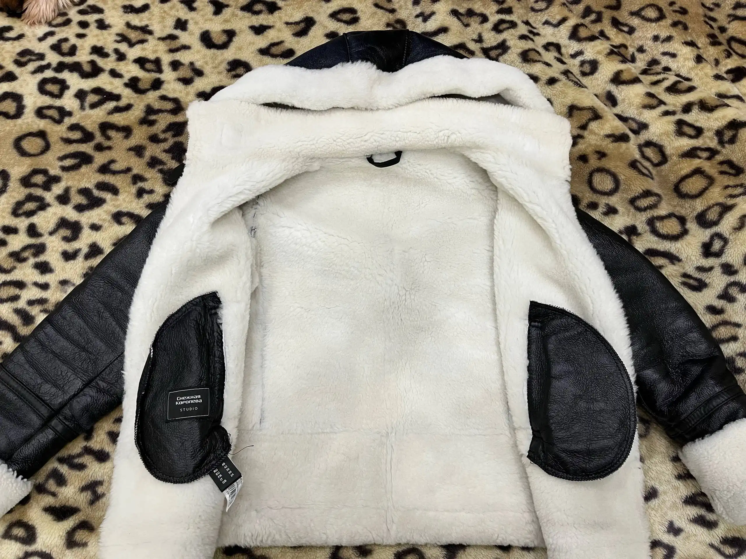 Дубленка зимняя Снежная Королева размер 48