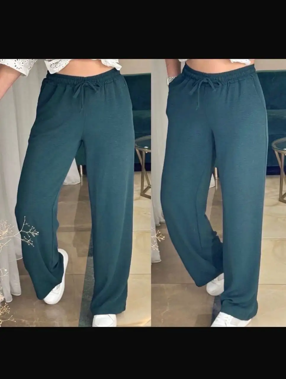 Штаны с широкими штанинами, размер 56/58, зеленый - Штаны/Брюки (Одежда) в Балашиха