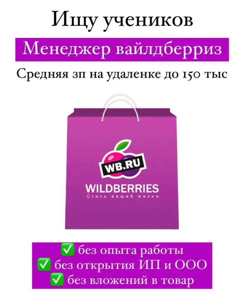 Набор людей для заполнения карточек на Wildberries