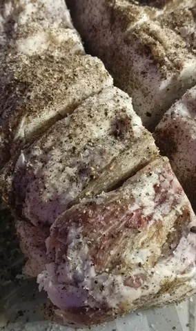 Домашнее сало сухой посол с чесноком и перцем - частное объявление в Оренбург