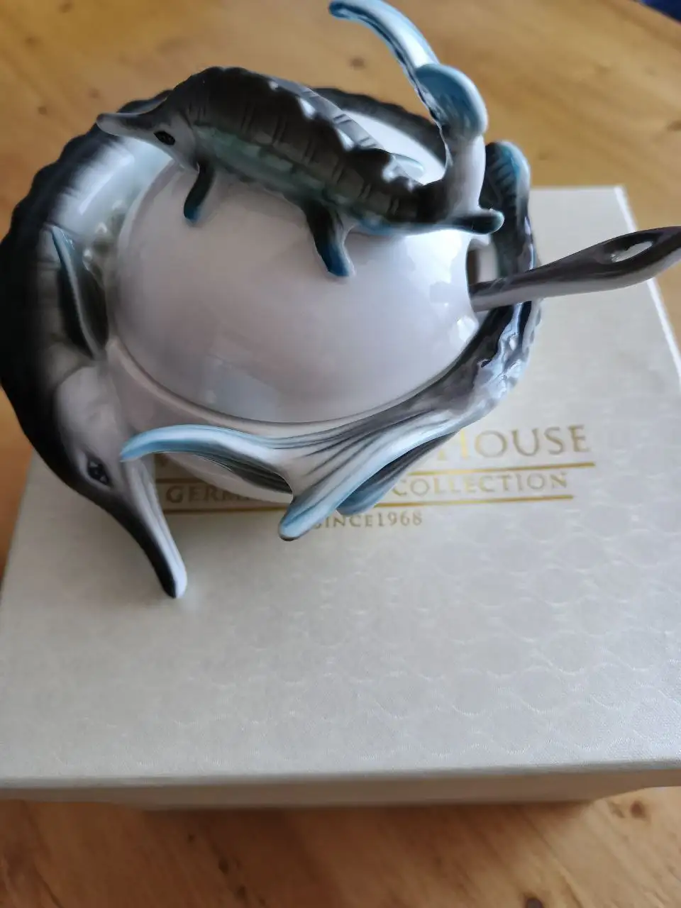 Фарфоровая икорница с ложкой - Посуда (Барахолка) в Оренбург