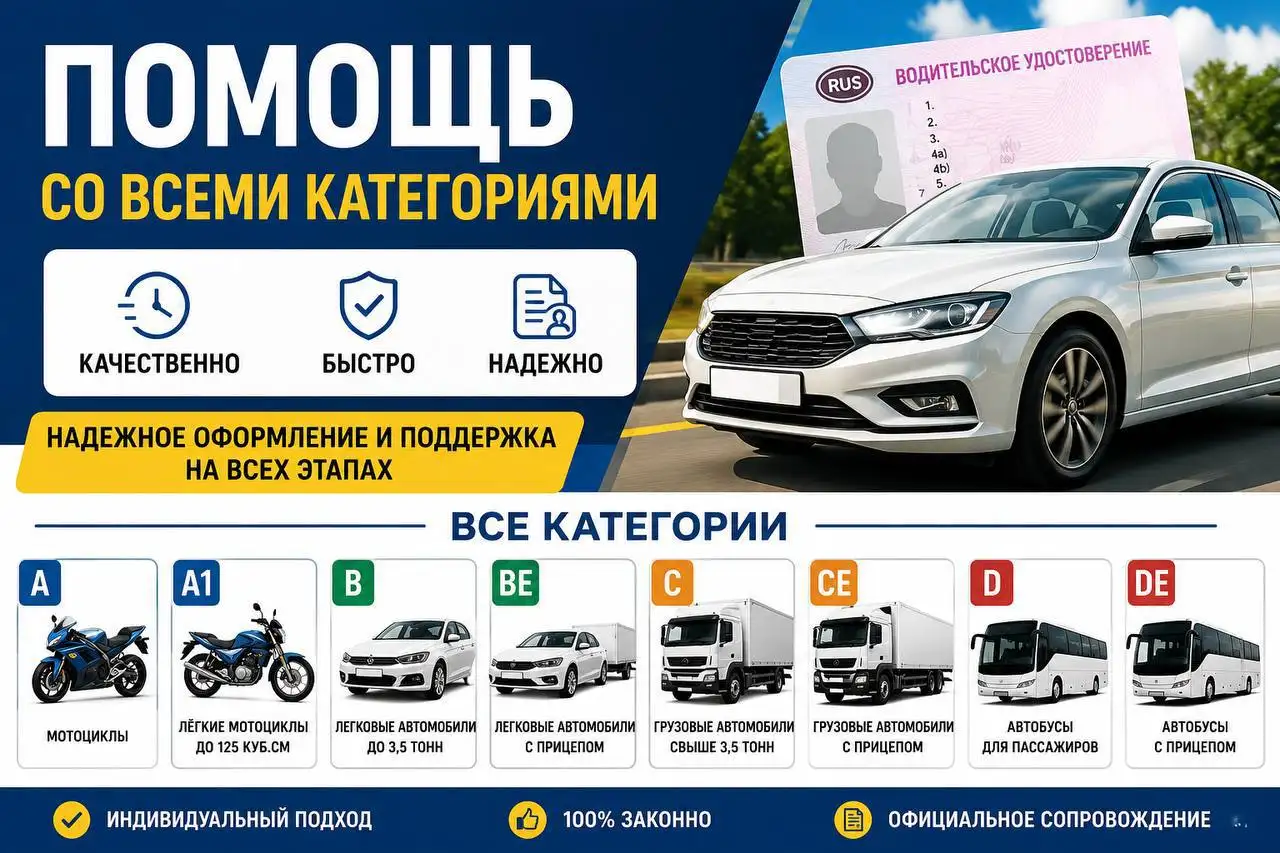 Оформление водительского удостоверения всех категорий - Автошкола (Авто) в Магнитогорск