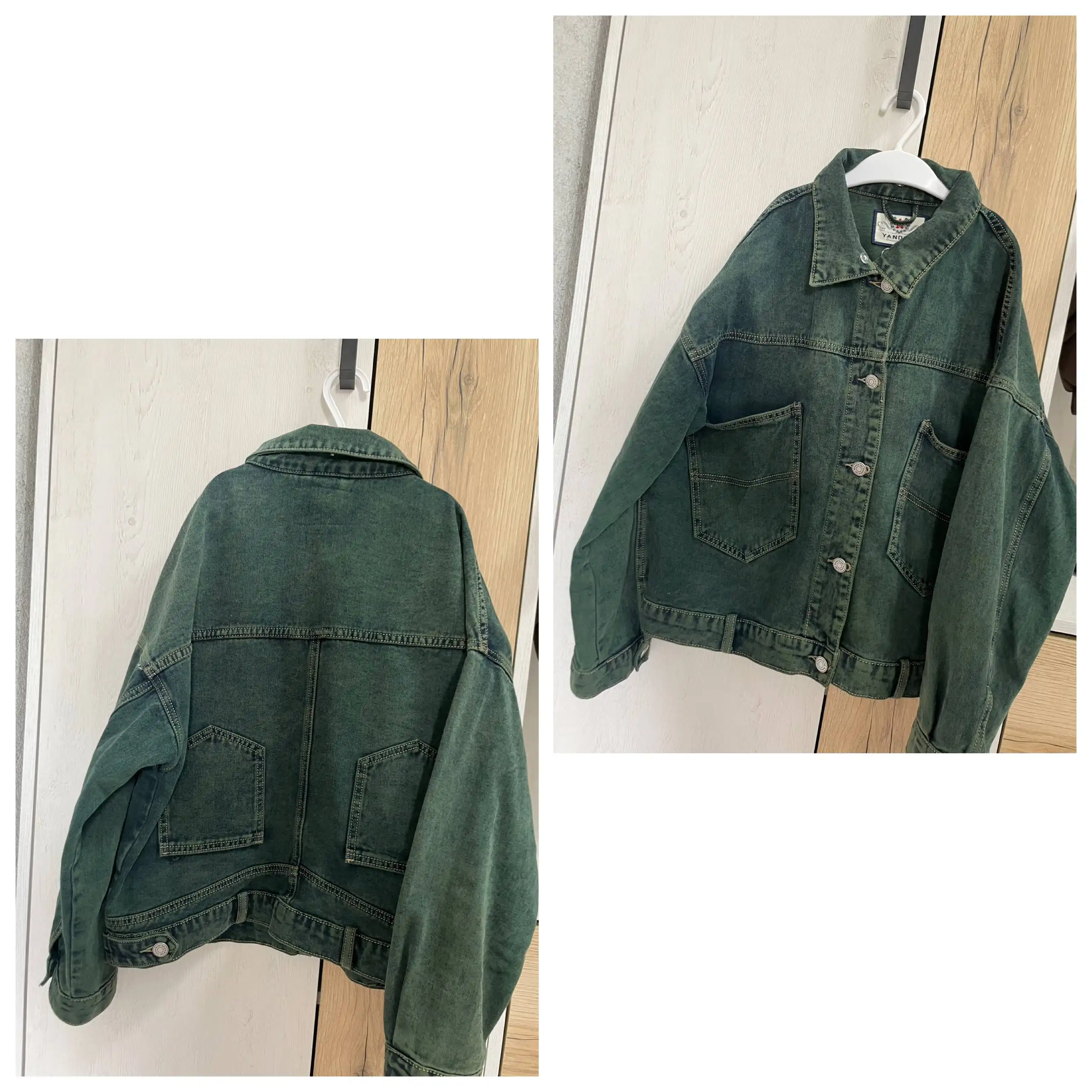 Продам б/у джинсу темно-зеленого цвета размер S оверсайз - Джинсы (Одежда) в Краснодар