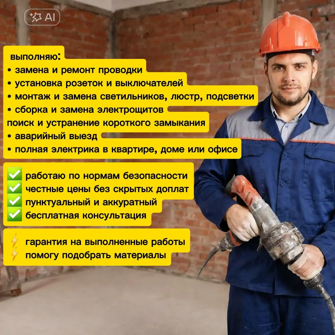 Услуги электрика в Краснодаре - Электрик (Услуги) в Краснодар