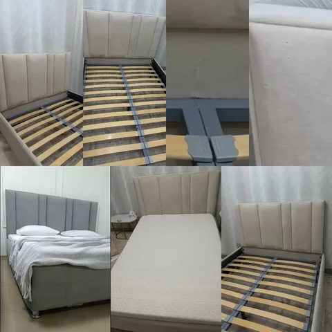 Продажа двуспальной кровати НИЦА с бежевой обивкой и ортопедическим основанием - частное объявление в Краснодар