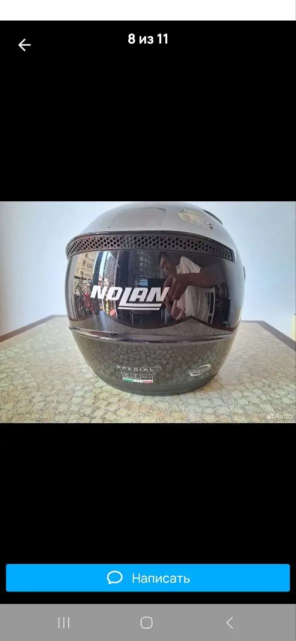 Мотошлем черный глянец размер S - Мотоэкипировка (Барахолка) в Краснодар
