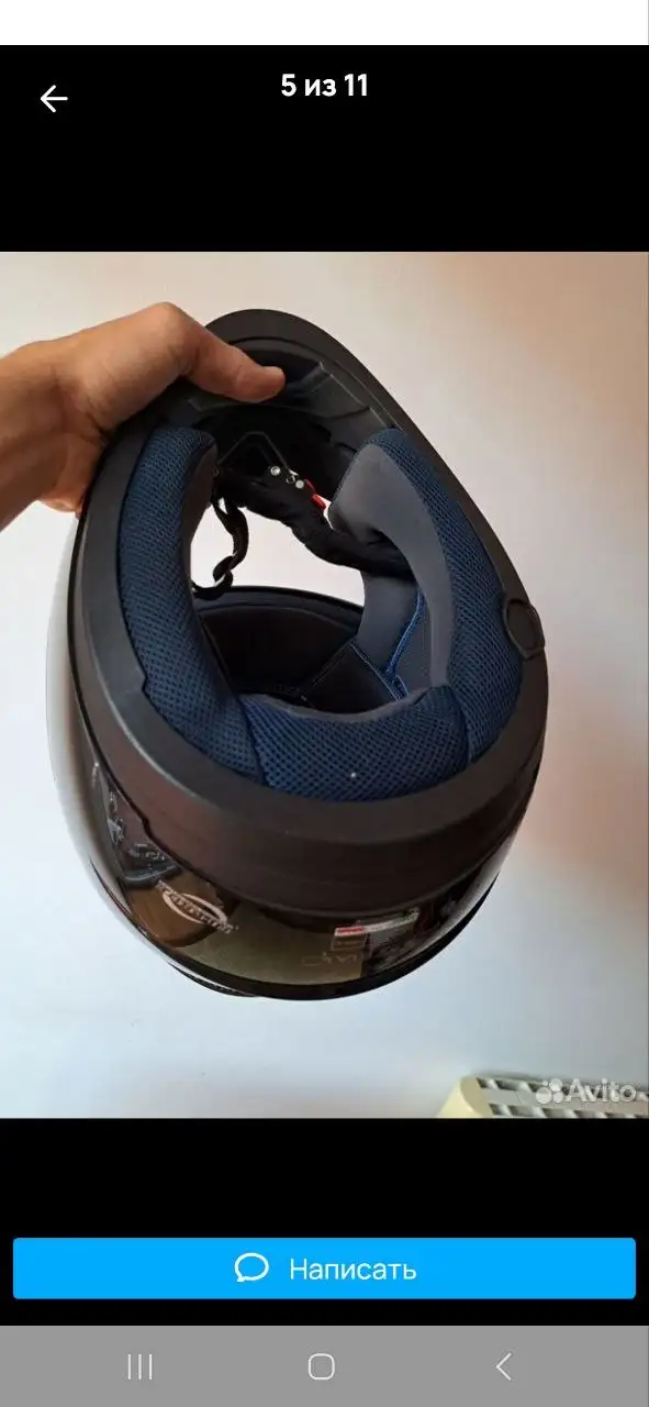Мотошлем черный глянец размер S - Мотоэкипировка (Барахолка) в Краснодар