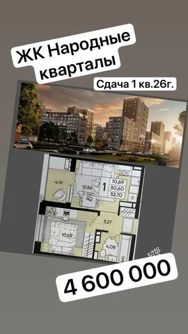 Продажа квартиры в ЖК Народные Кварталы - Недвижимость в Краснодар