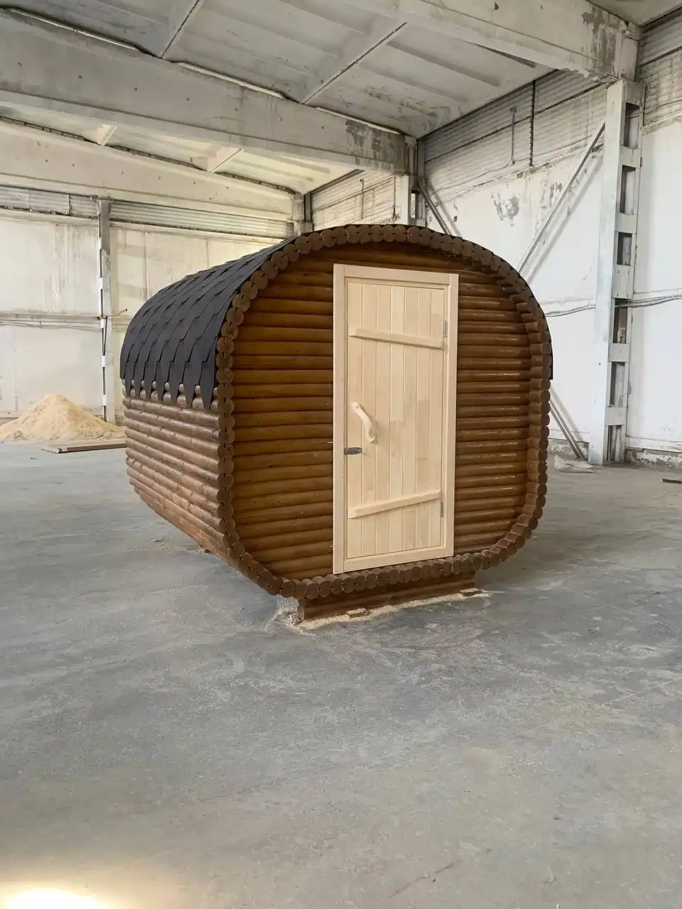 Продажа бань-бочек из оцилиндрованного бревна