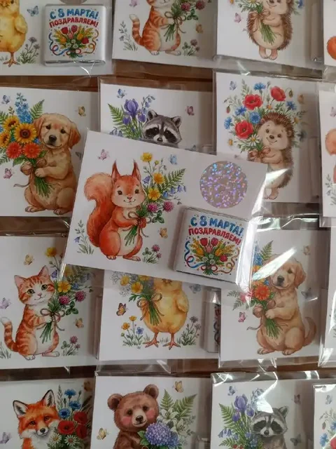 Открытки со скретч-слоем и шоколадкой на 8 марта и 23 февраля - Картины в Орск