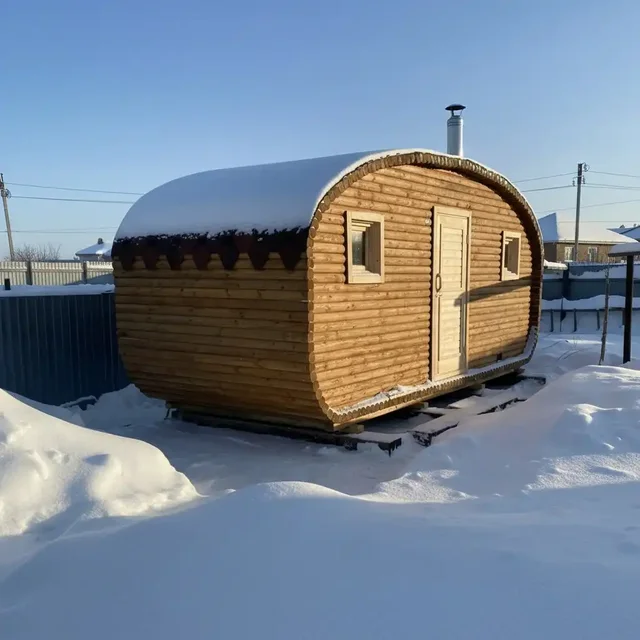 Бревенчатые бани-бочки из оцилиндрованного бревна - Бытовая химия в Орск