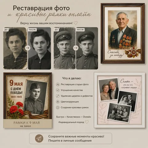 Реставрация фото и оформление в рамки - Продвижение в Неизвестно