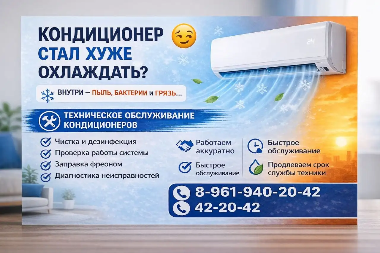 Обслуживание кондиционеров: чистка, диагностика, заправка - Ремонт и обслуживание техники (Услуги) в Орск