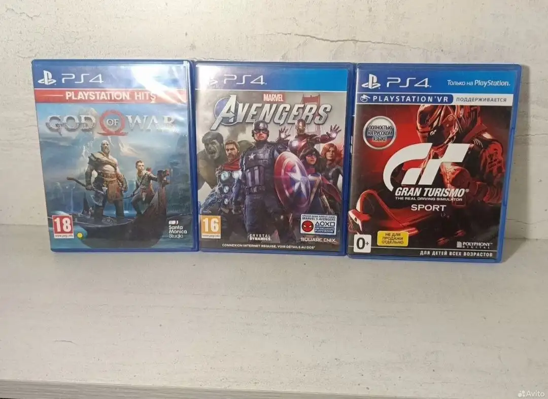 Продажа дисков PS4: Gran Turismo, Avengers, God of War - Видеоигры (Хобби и отдых) в Неизвестно