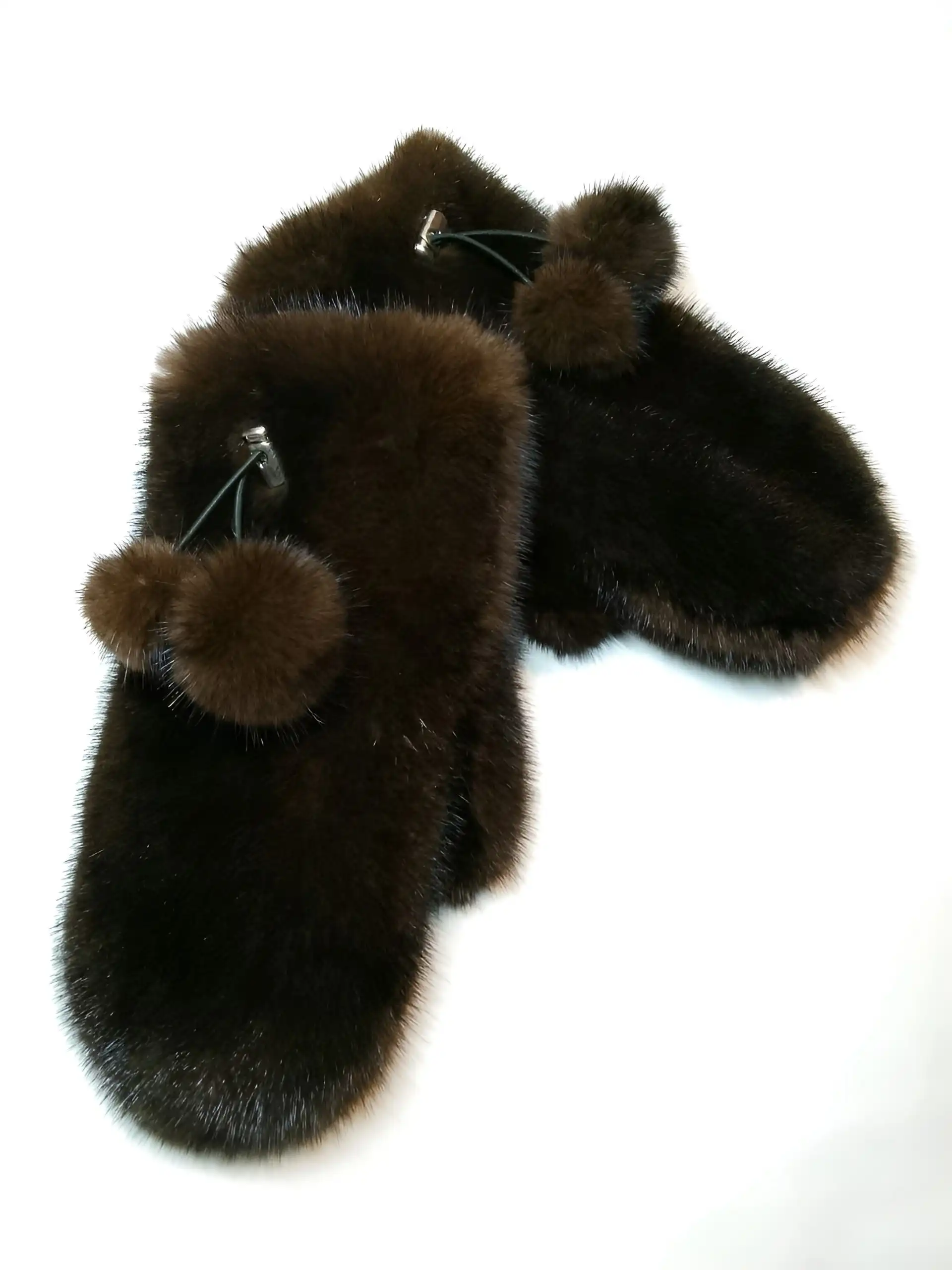 Норковые варежки с флисовой подкладкой