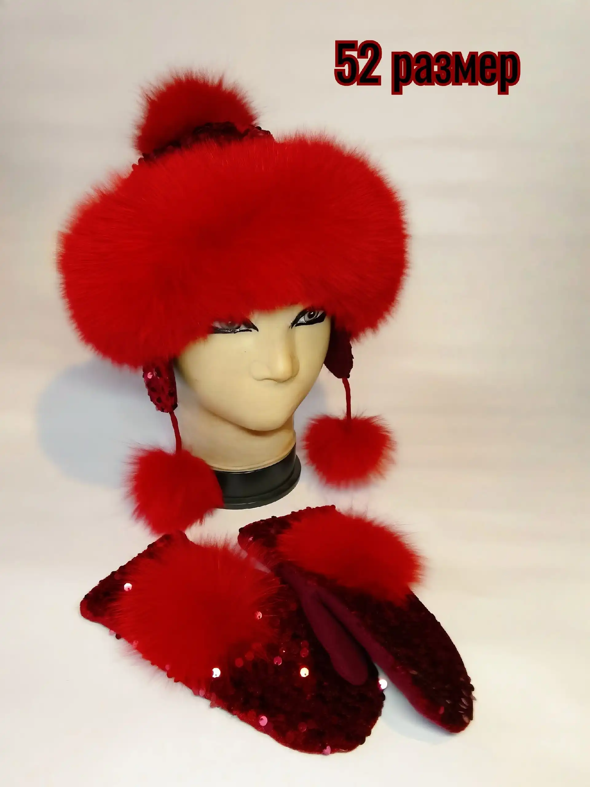 Детские шапочки и ушанки с пайетками