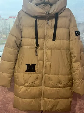 Куртка/пальто зимнее бежевое размер L - Украшения в ВОРОНЕЖ