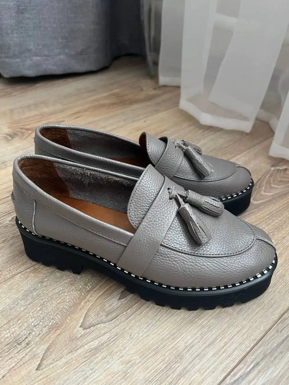 Лоферы женские из натуральной кожи размер 38