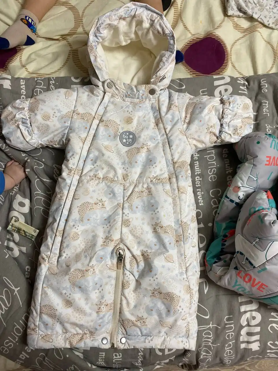 Детский комбинезон-трансформер с конвертом, утепленный мембранный 68 размер