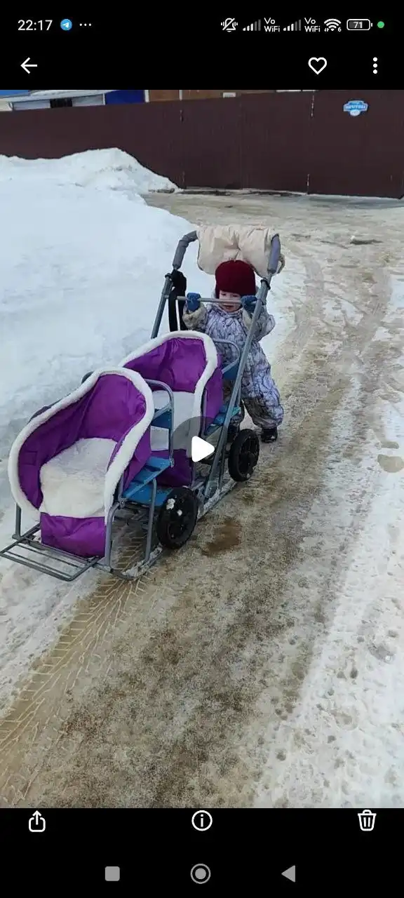 Санки для двойни или погодок с большими колесами