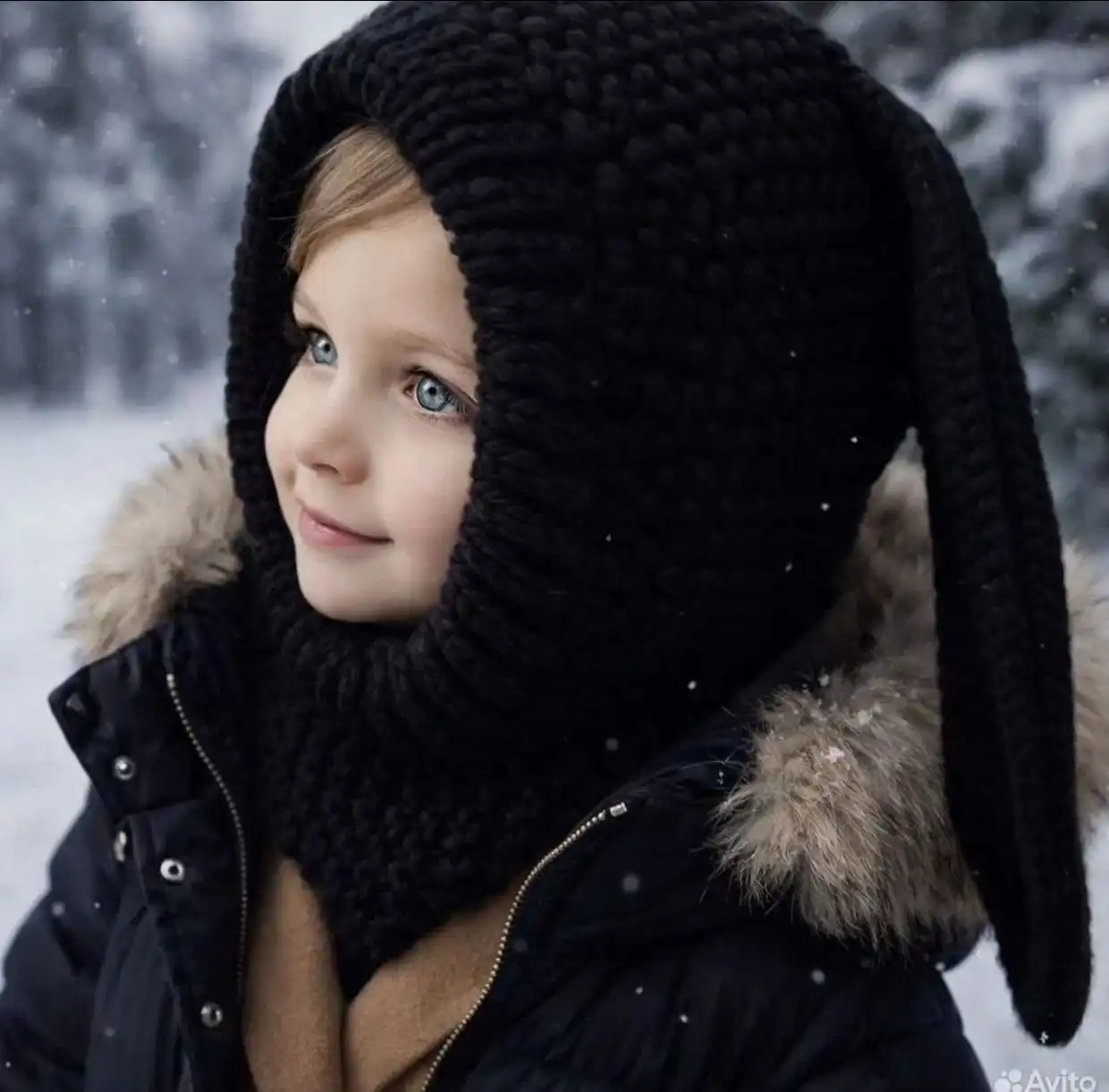 Шапка-шлем "Зайка" с манишкой ручной работы - Головные уборы (Одежда) в ВОРОНЕЖ