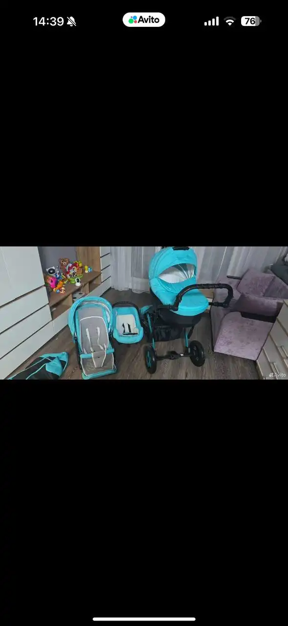 Коляска 3 в 1 Camarelo Sevilla бирюзового цвета - Коляски (Товары для детей) в ВОРОНЕЖ
