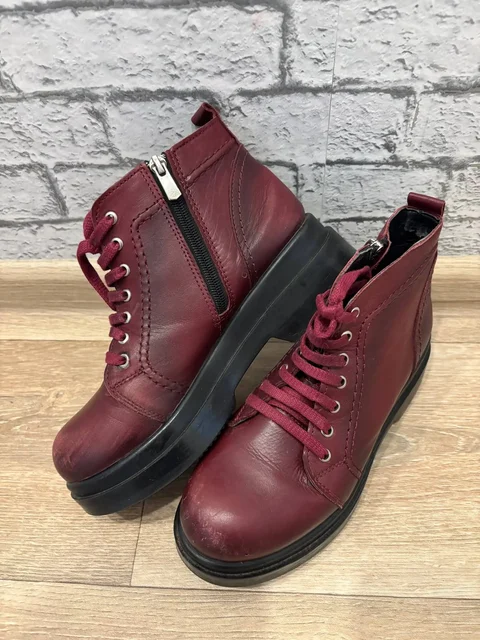 Ботинки женские T.Taccardi бордовые размер 37 - Одежда в ВОРОНЕЖ