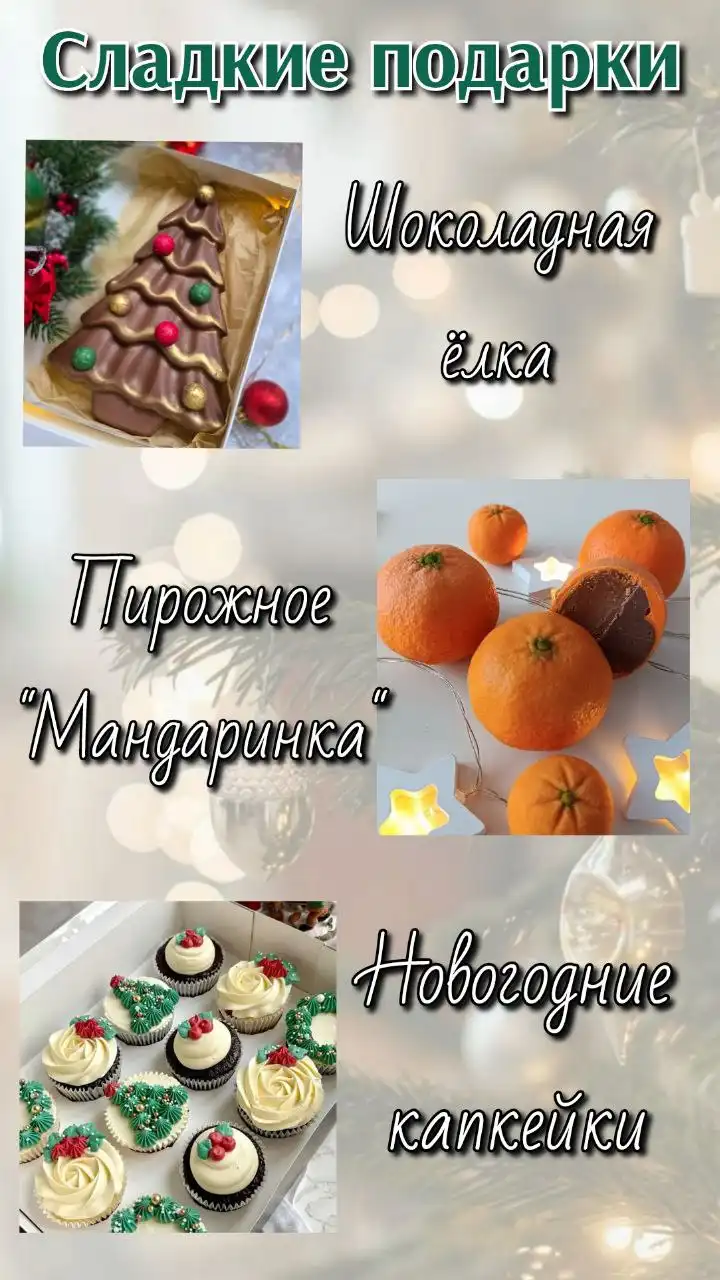 Сладкие новогодние подарки и блюда