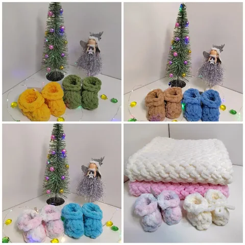 Пинетки для малышей из гипоаллергенной пряжи - Товары для детей в Красноярск