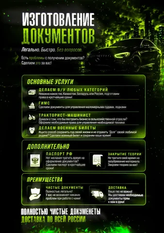 Оформление водительских прав и военного билета - Парфюмерия в Махачкала