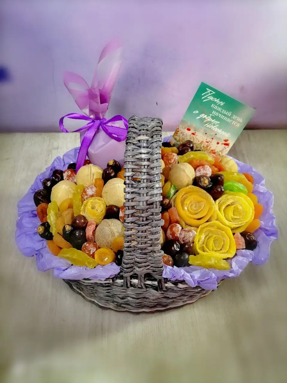 Корзиночка с сухофруктами, орехами, цукатами и чаем - Барахолка в Новоаннинский