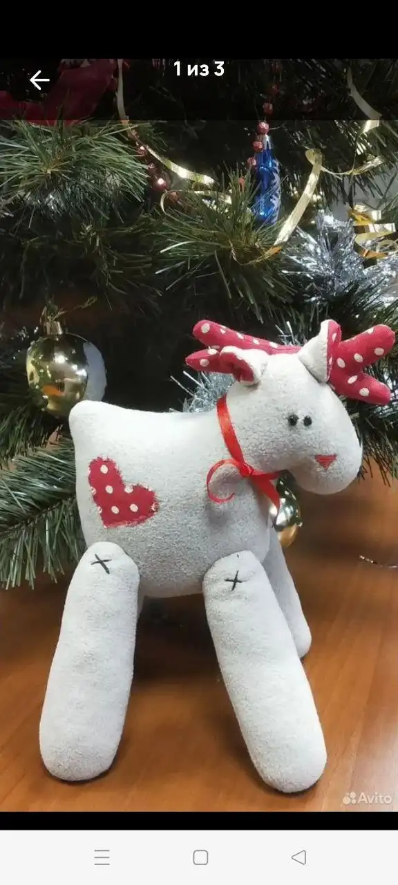 Новогодний олень из флиса