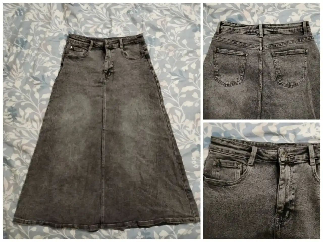 Джинсовая юбка макси 48 размера серого цвета - Женская одежда (Одежда) в Нижневартовск