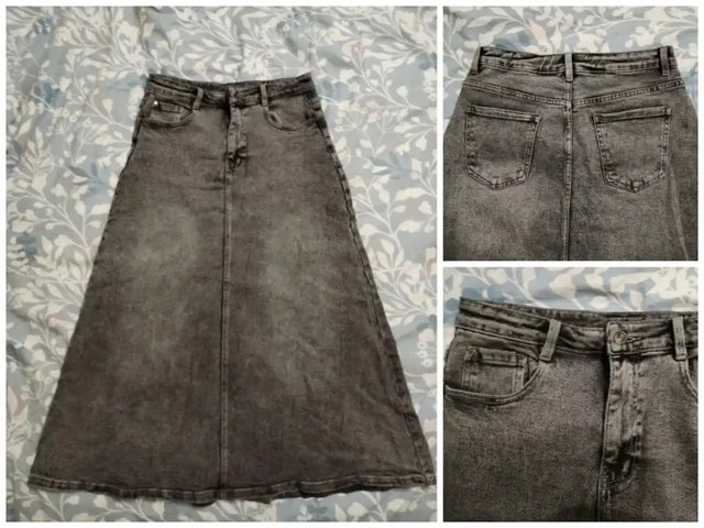 Джинсовая юбка макси 48 размера серого цвета - Одежда в Нижневартовск